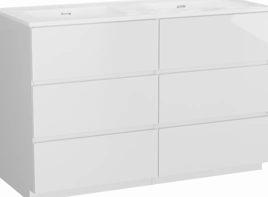Storke Edge badkamermeubel met Kera wastafel, afvoerpluggen inbegrepen