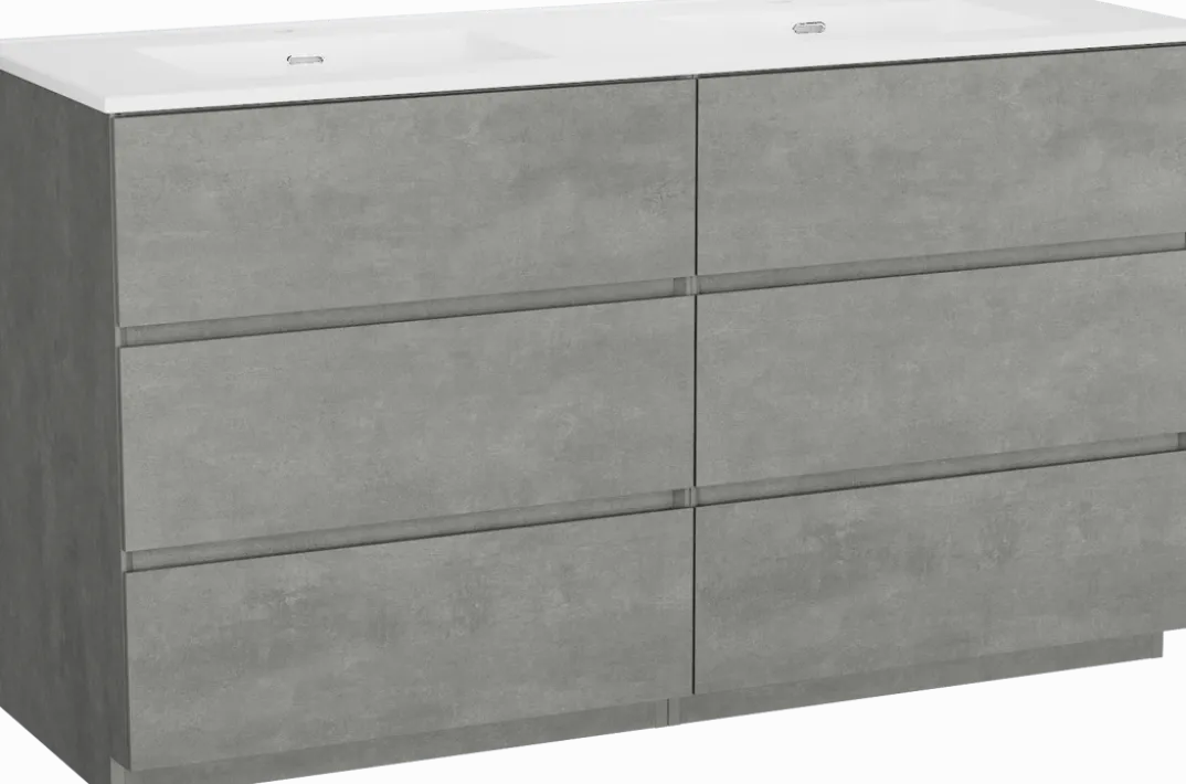 Storke Edge badkamermeubel met Kera wastafel, afvoerpluggen inbegrepen