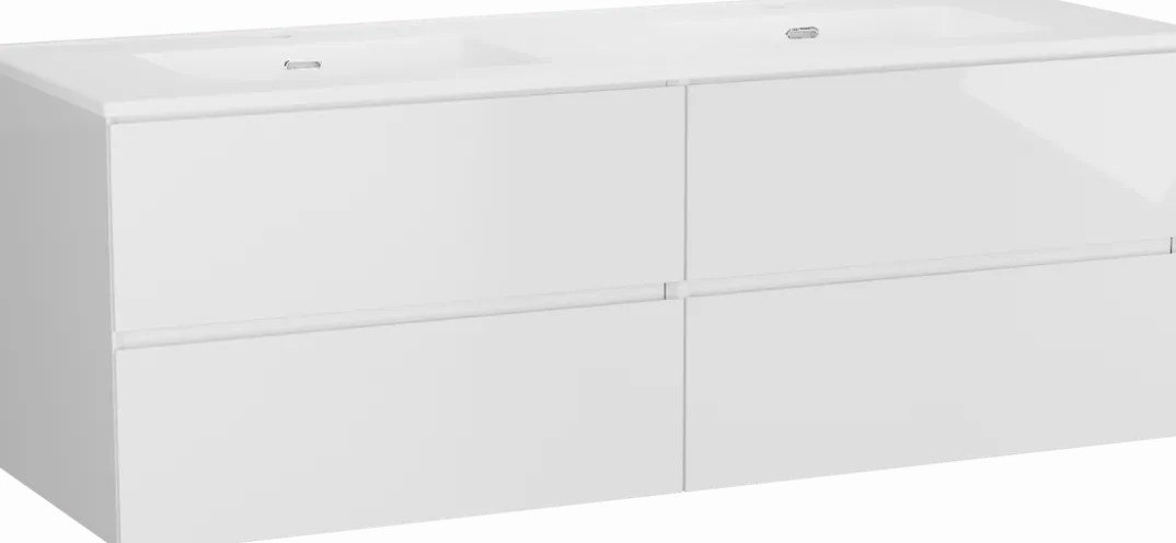 Storke Edge badkamermeubel met Kera wastafel, afvoerpluggen inbegrepen