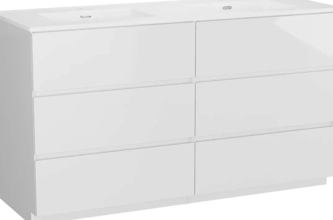 Storke Edge badkamermeubel met Kera wastafel, afvoerpluggen inbegrepen