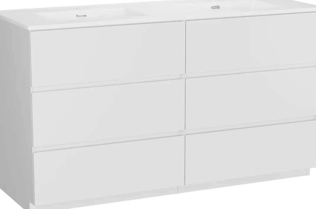 Storke Edge badkamermeubel met Kera wastafel, afvoerpluggen inbegrepen