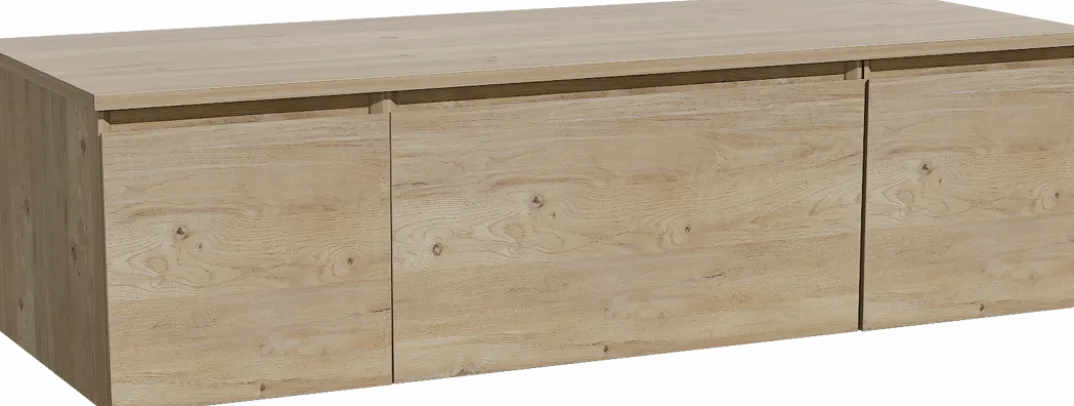 Storke Edge badkamermeubel met Panton wastafelblad voor waskom(men)