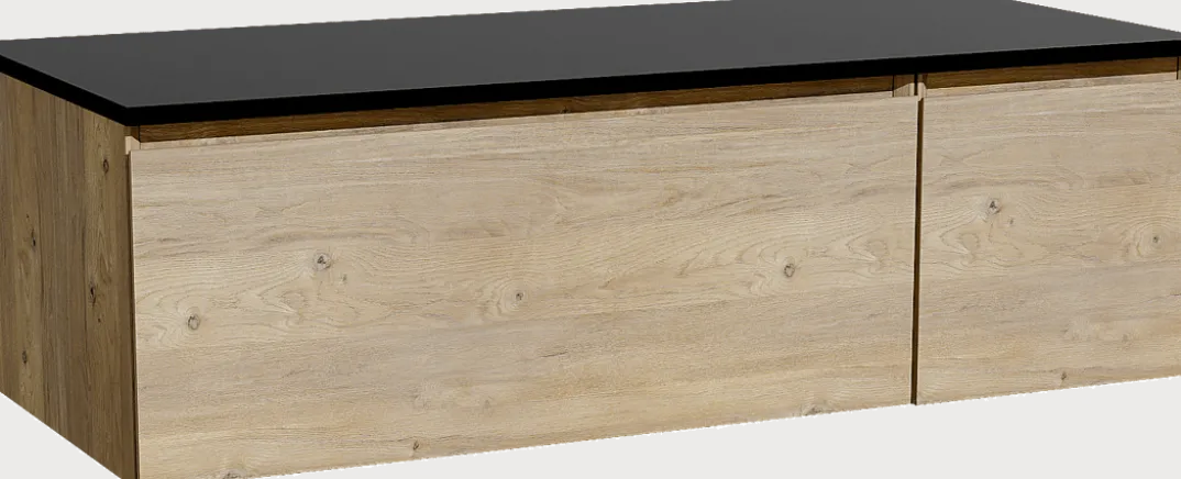 Storke Edge badkamermeubel met Panton wastafelblad voor waskom(men)
