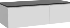 Storke Edge badkamermeubel met Panton wastafelblad voor waskom(men)