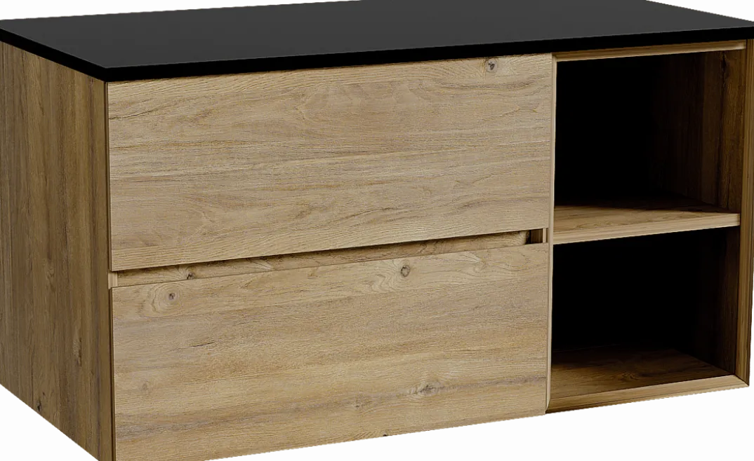 Storke Edge badkamermeubel met Panton wastafelblad voor waskom(men)