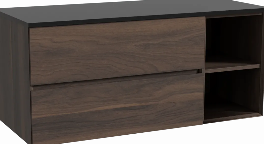 Storke Edge badkamermeubel met Panton wastafelblad voor waskom(men)