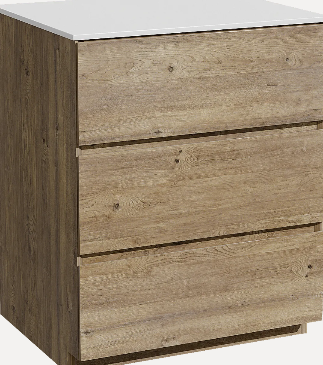 Storke Edge badkamermeubel met Tavola wastafelblad voor waskom(men)
