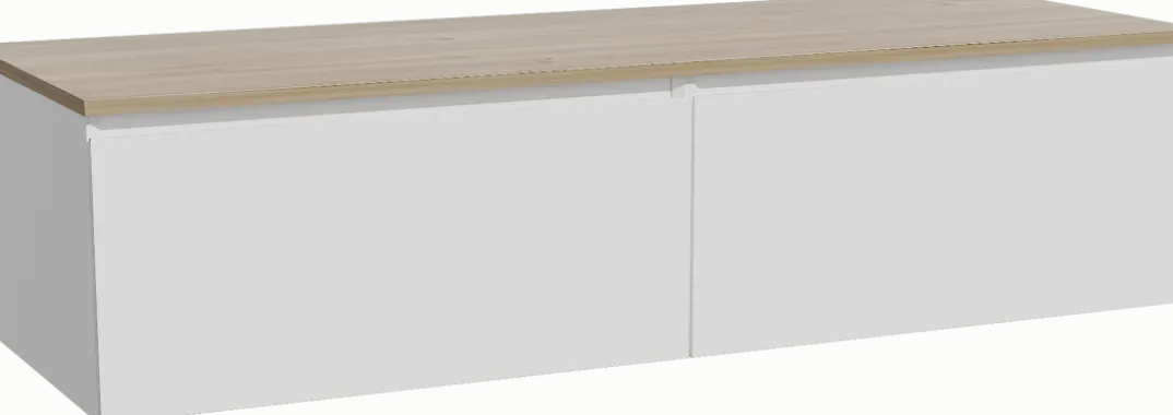Storke Edge badkamermeubel met Panton wastafelblad voor waskom(men)