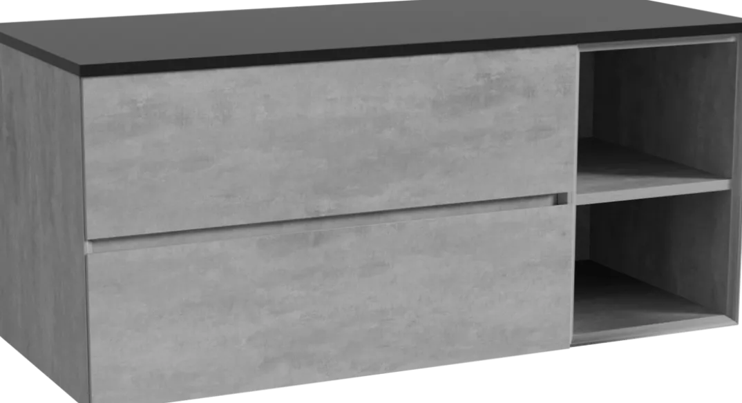 Storke Edge badkamermeubel met Panton wastafelblad voor waskom(men)