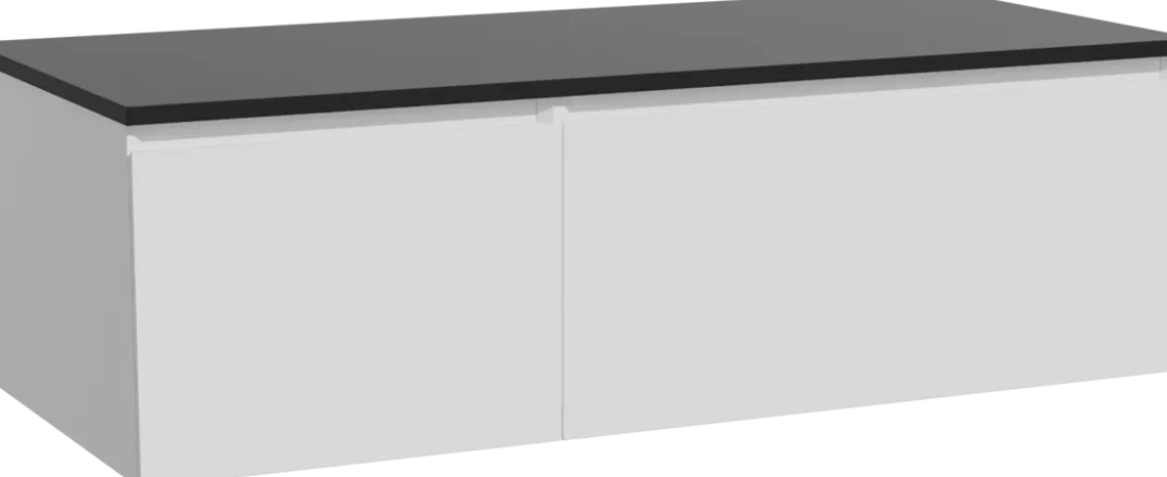 Storke Edge badkamermeubel met Panton wastafelblad voor waskom(men)