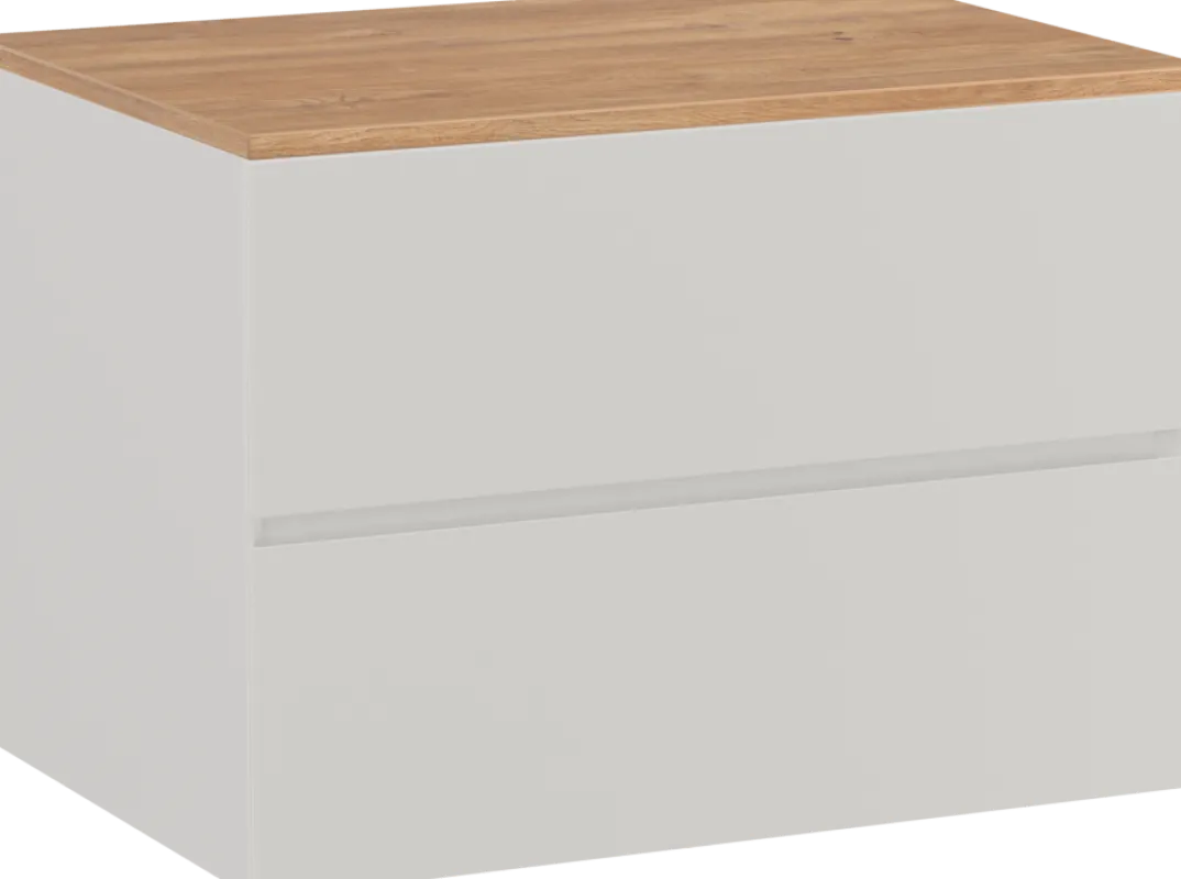 Storke Edge badkamermeubel met Panton wastafelblad voor waskom(men)