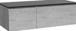 Storke Edge badkamermeubel met Panton wastafelblad voor waskom(men)