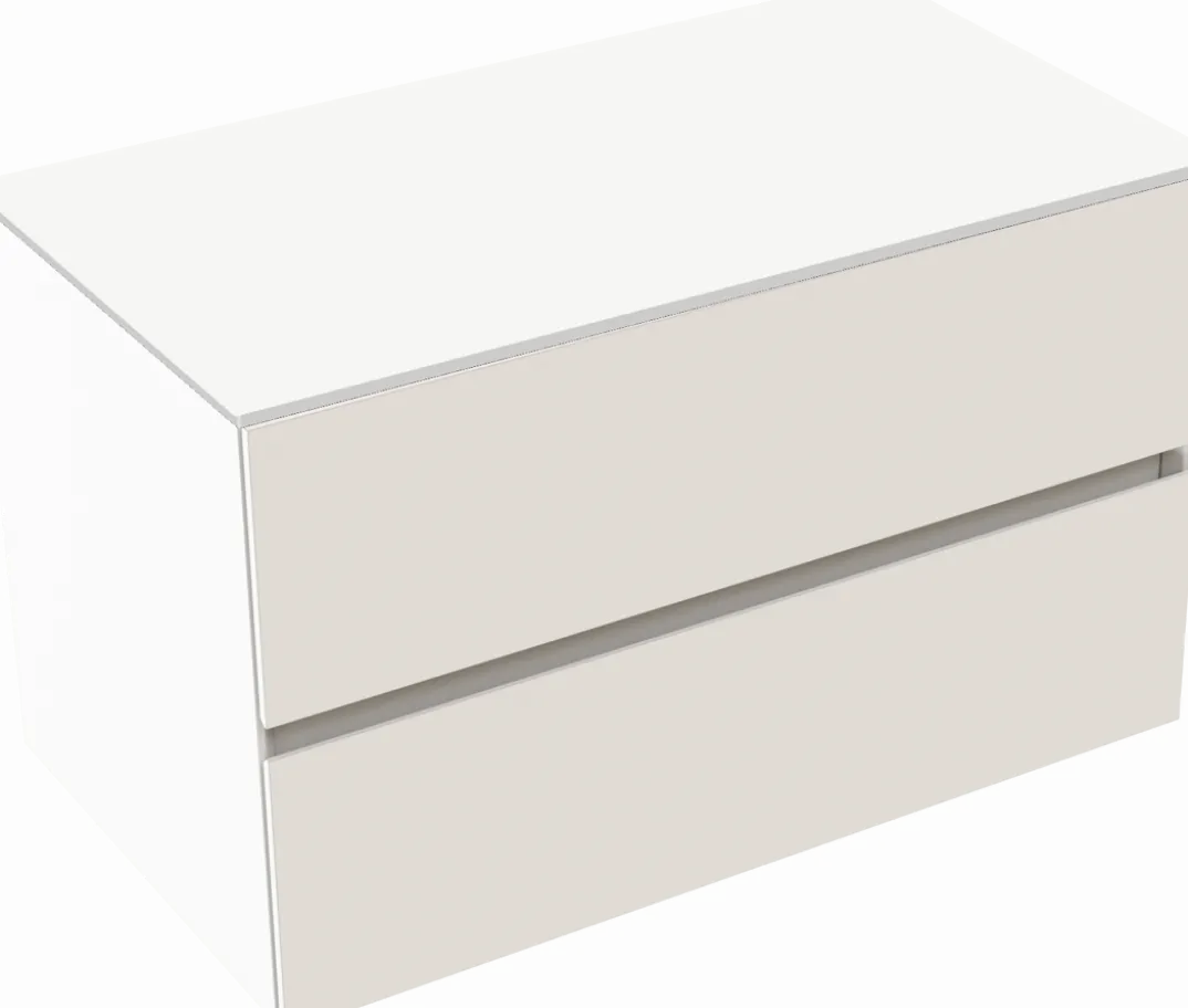 Storke Edge badkamermeubel met Tavola wastafelblad voor waskom(men)