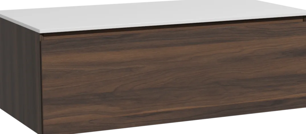 Storke Edge badkamermeubel met Tavola wastafelblad voor waskom(men)