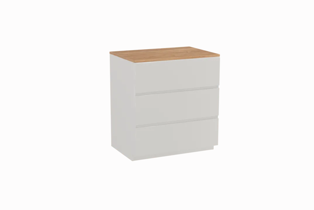 Storke Edge badkamermeubel met Panton wastafelblad voor waskom(men)