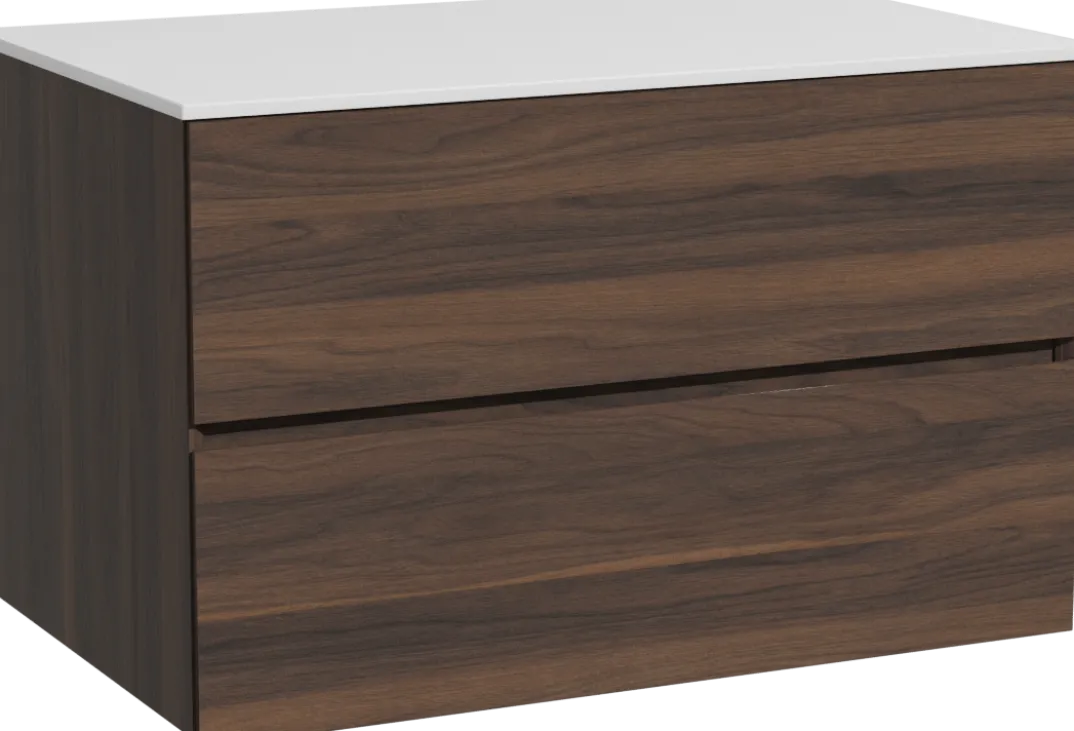Storke Edge badkamermeubel met Tavola wastafelblad voor waskom(men)