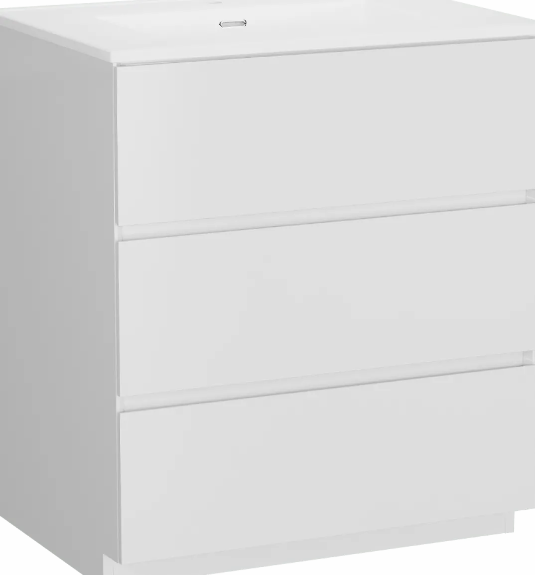 Storke Edge badkamermeubel met Kera wastafel, afvoerplug inbegrepen