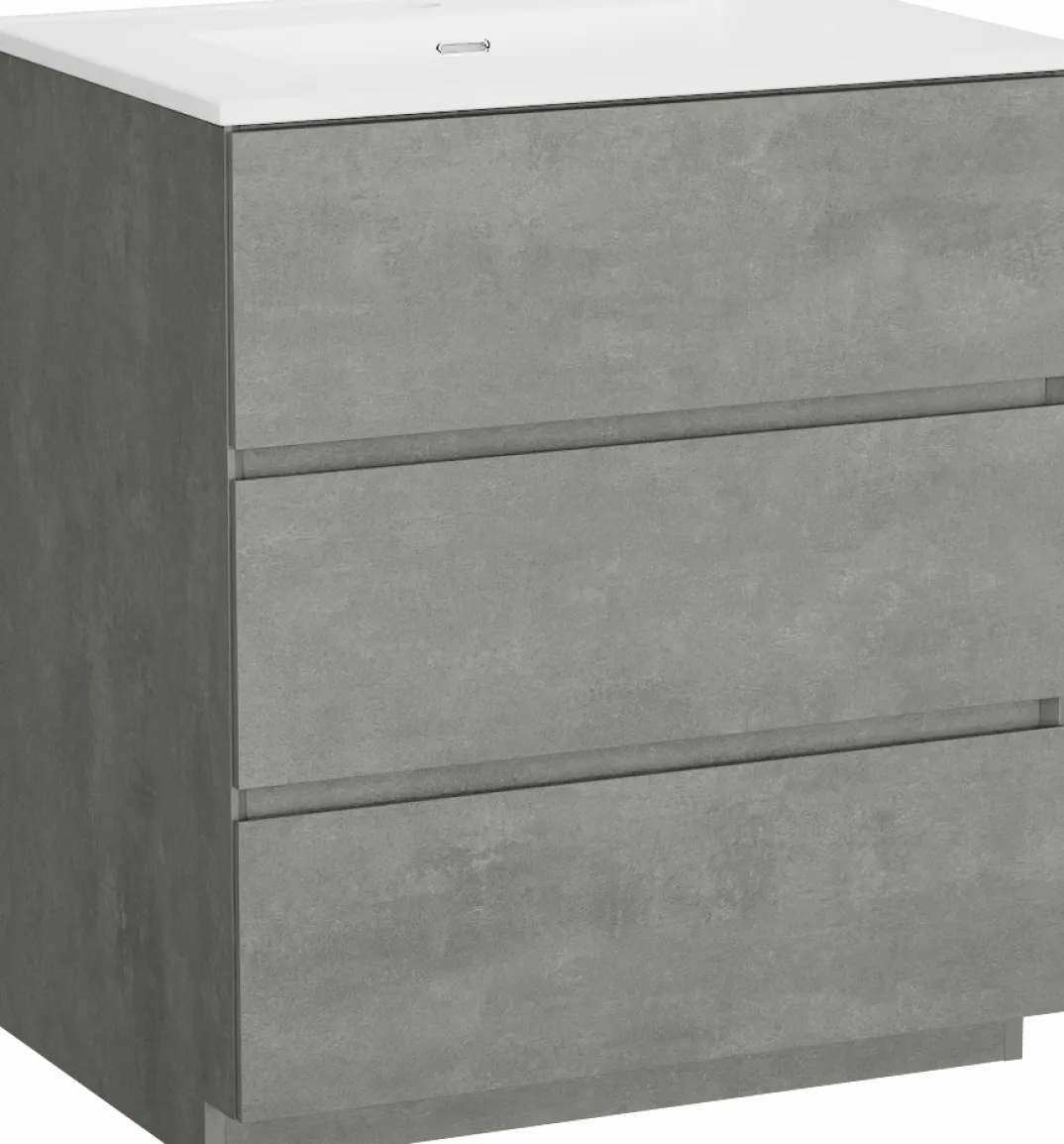 Storke Edge badkamermeubel met Kera wastafel, afvoerplug inbegrepen