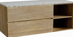 Storke Edge badkamermeubel met Tavola wastafelblad voor waskom(men)