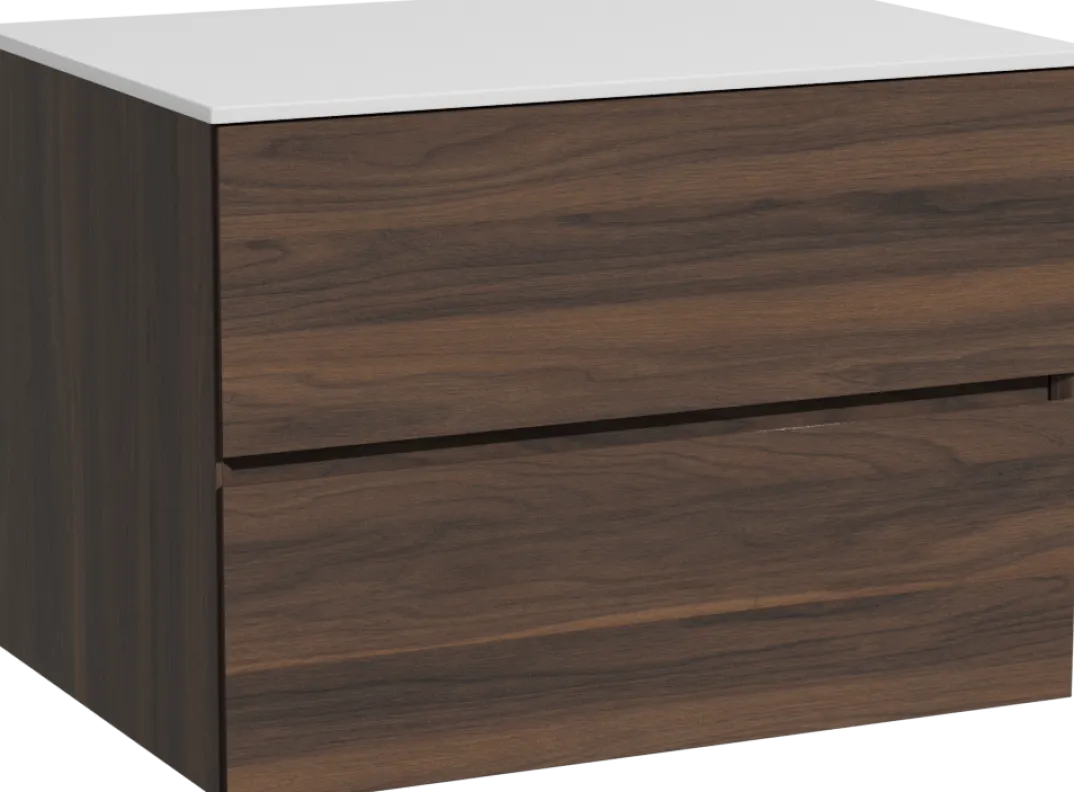Storke Edge badkamermeubel met Tavola wastafelblad voor waskom(men)