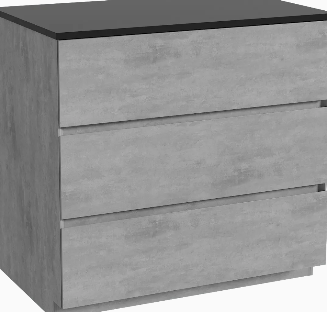 Storke Edge badkamermeubel met Panton wastafelblad voor waskom(men)