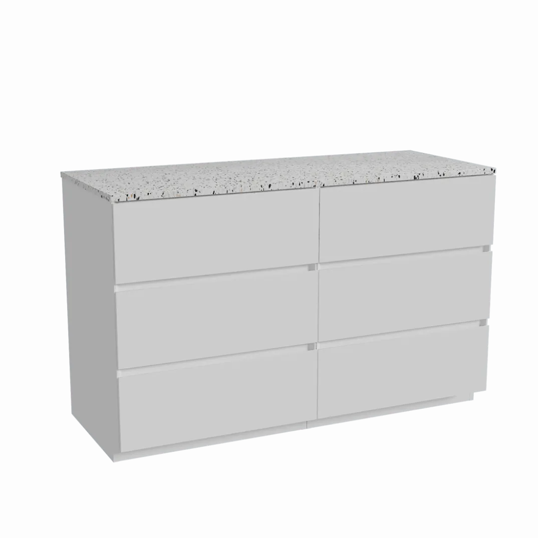 Storke Edge badkamermeubel met Tavola wastafelblad voor waskom(men)
