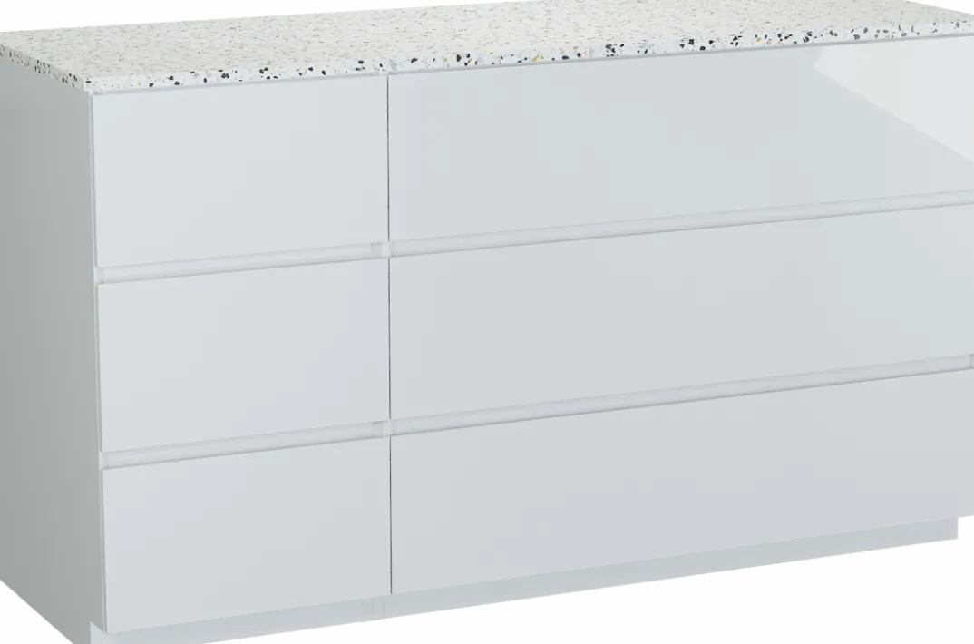 Storke Edge badkamermeubel met Tavola wastafelblad voor waskom(men)