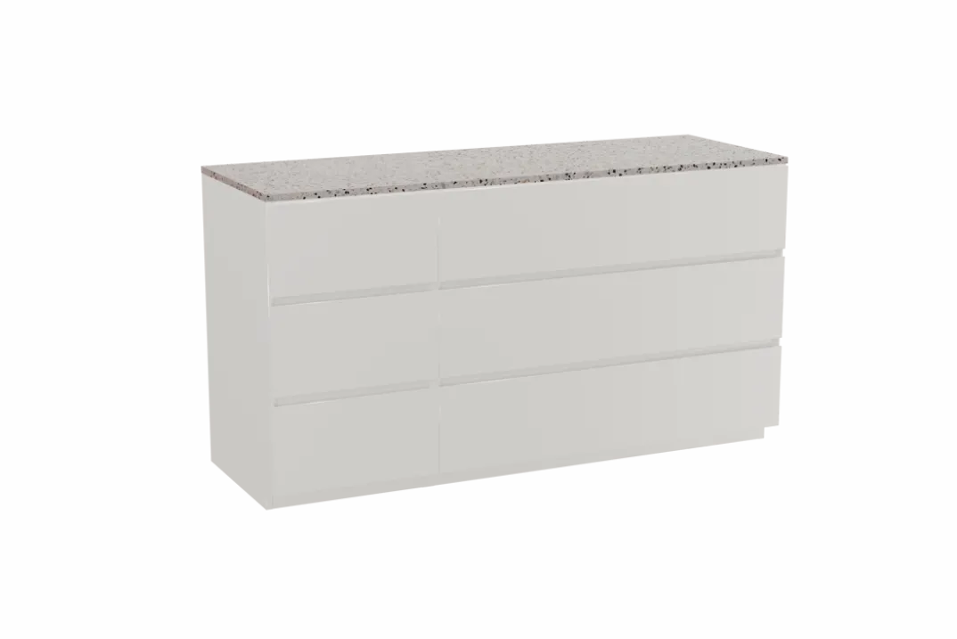 Storke Edge badkamermeubel met Tavola wastafelblad voor waskom(men)