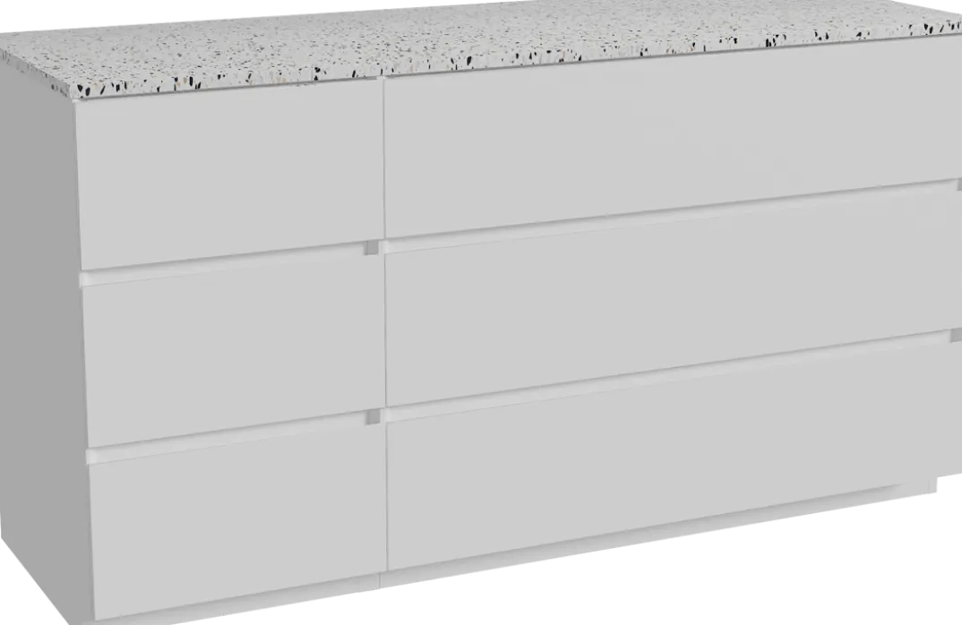 Storke Edge badkamermeubel met Tavola wastafelblad voor waskom(men)