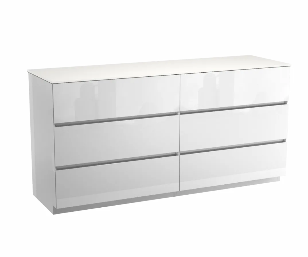 Storke Edge badkamermeubel met Tavola wastafelblad voor waskom(men)