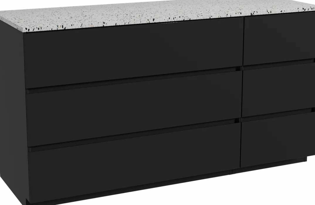 Storke Edge badkamermeubel met Tavola wastafelblad voor waskom(men)
