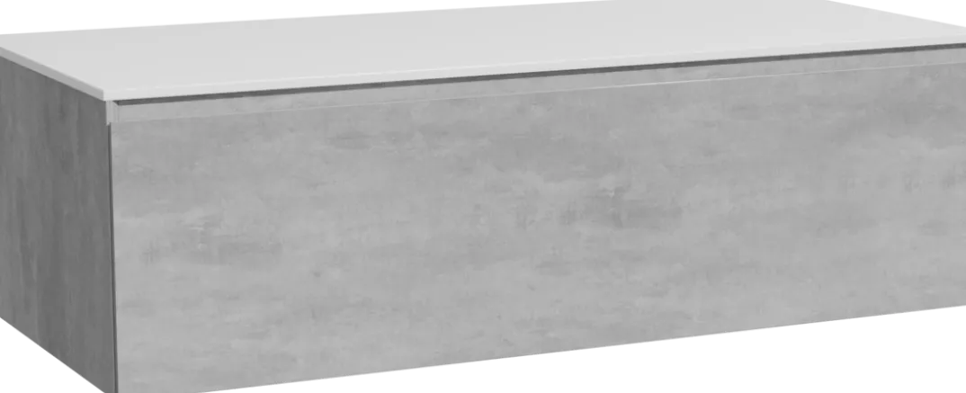 Storke Edge badkamermeubel met Tavola wastafelblad voor waskom(men)