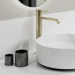 Storke Edge badkamermeubel met Tavola wastafelblad voor waskom(men)