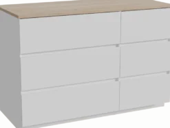 Storke Edge badkamermeubel met Panton wastafelblad voor waskom(men)