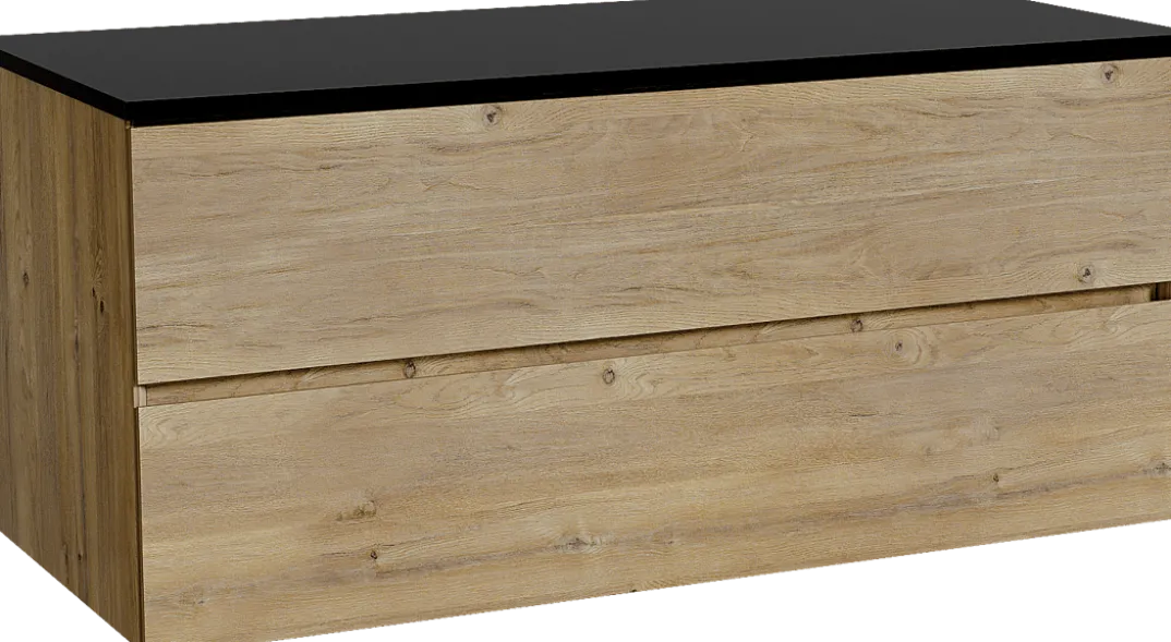Storke Edge badkamermeubel met Panton wastafelblad voor waskom(men)