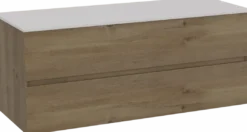 Storke Edge badkamermeubel met Tavola wastafelblad voor waskom(men)
