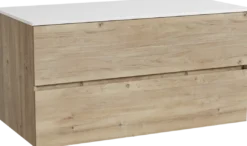 Storke Edge badkamermeubel met Tavola wastafelblad voor waskom(men)