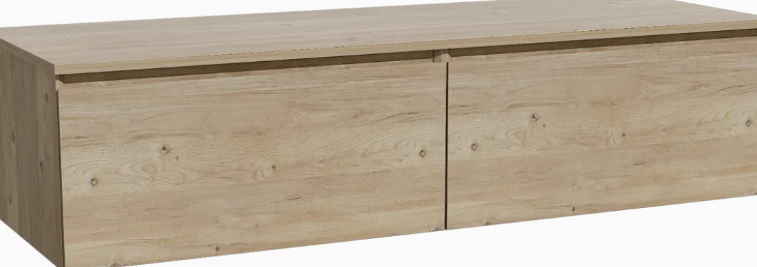 Storke Edge badkamermeubel met Panton wastafelblad voor waskom(men)