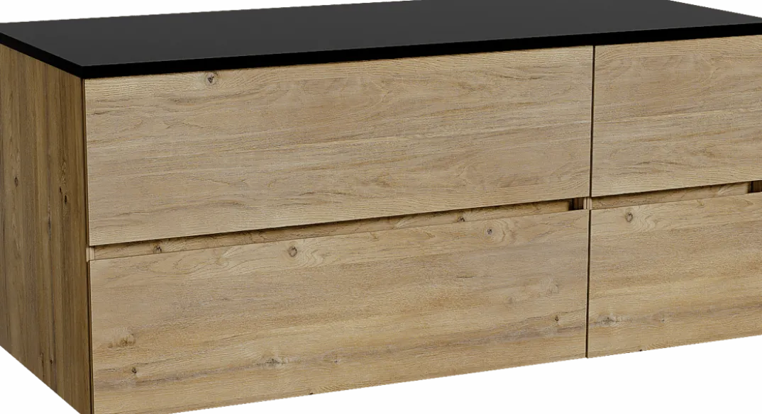 Storke Edge badkamermeubel met Panton wastafelblad voor waskom(men)