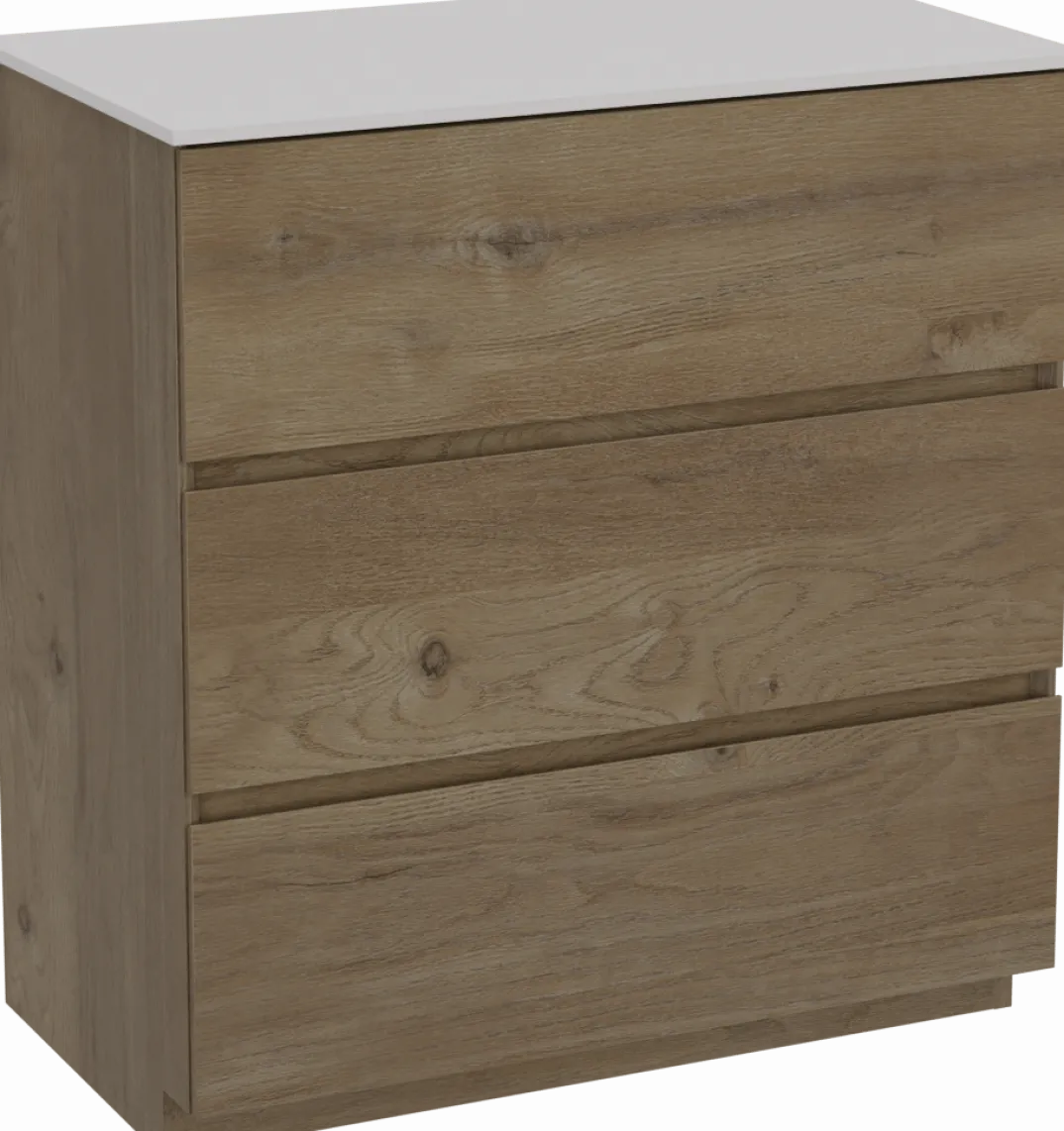Storke Edge badkamermeubel met Tavola wastafelblad voor waskom(men)