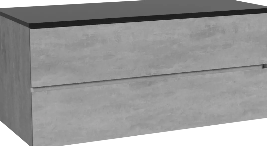 Storke Edge badkamermeubel met Panton wastafelblad voor waskom(men)