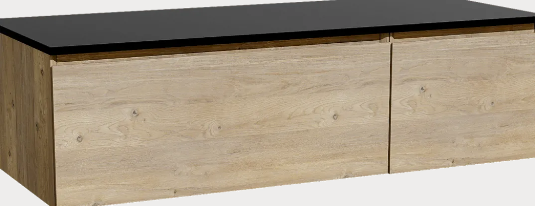 Storke Edge badkamermeubel met Panton wastafelblad voor waskom(men)