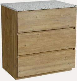 Storke Edge badkamermeubel met Tavola wastafelblad voor waskom(men)