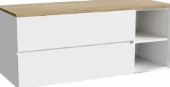 Storke Edge badkamermeubel met Panton wastafelblad voor waskom(men)