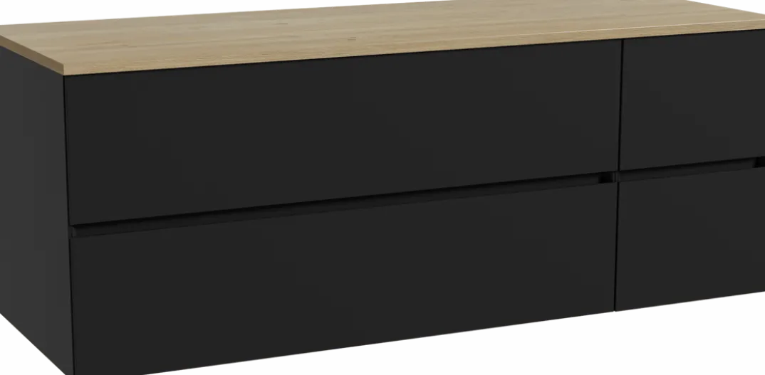 Storke Edge badkamermeubel met Panton wastafelblad voor waskom(men)