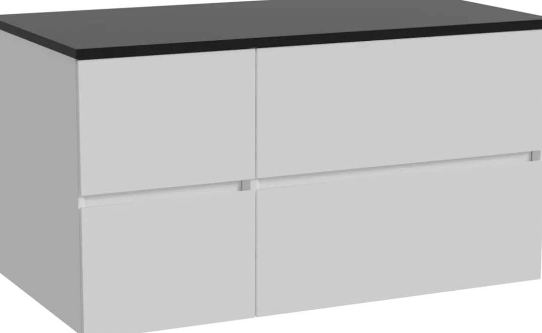 Storke Edge badkamermeubel met Panton wastafelblad voor waskom(men)