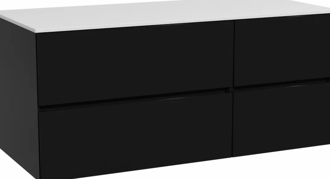Storke Edge badkamermeubel met Tavola wastafelblad voor waskom(men)
