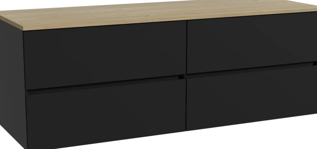 Storke Edge badkamermeubel met Panton wastafelblad voor waskom(men)