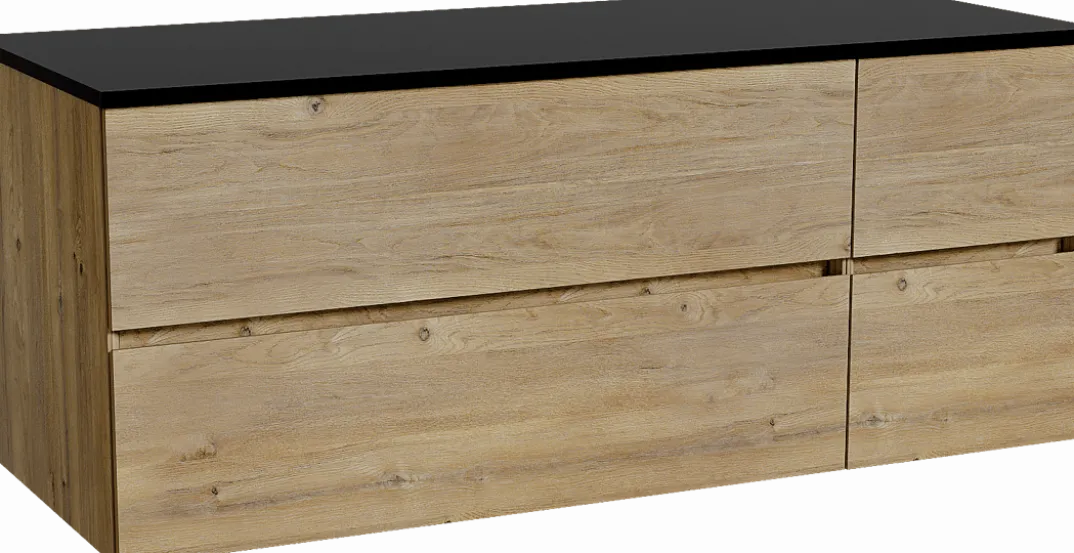 Storke Edge badkamermeubel met Panton wastafelblad voor waskom(men)