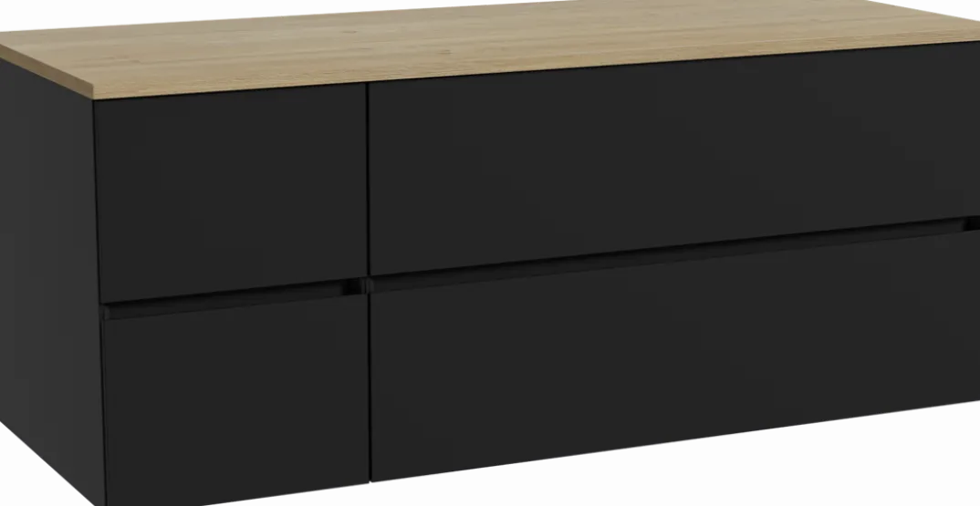 Storke Edge badkamermeubel met Panton wastafelblad voor waskom(men)
